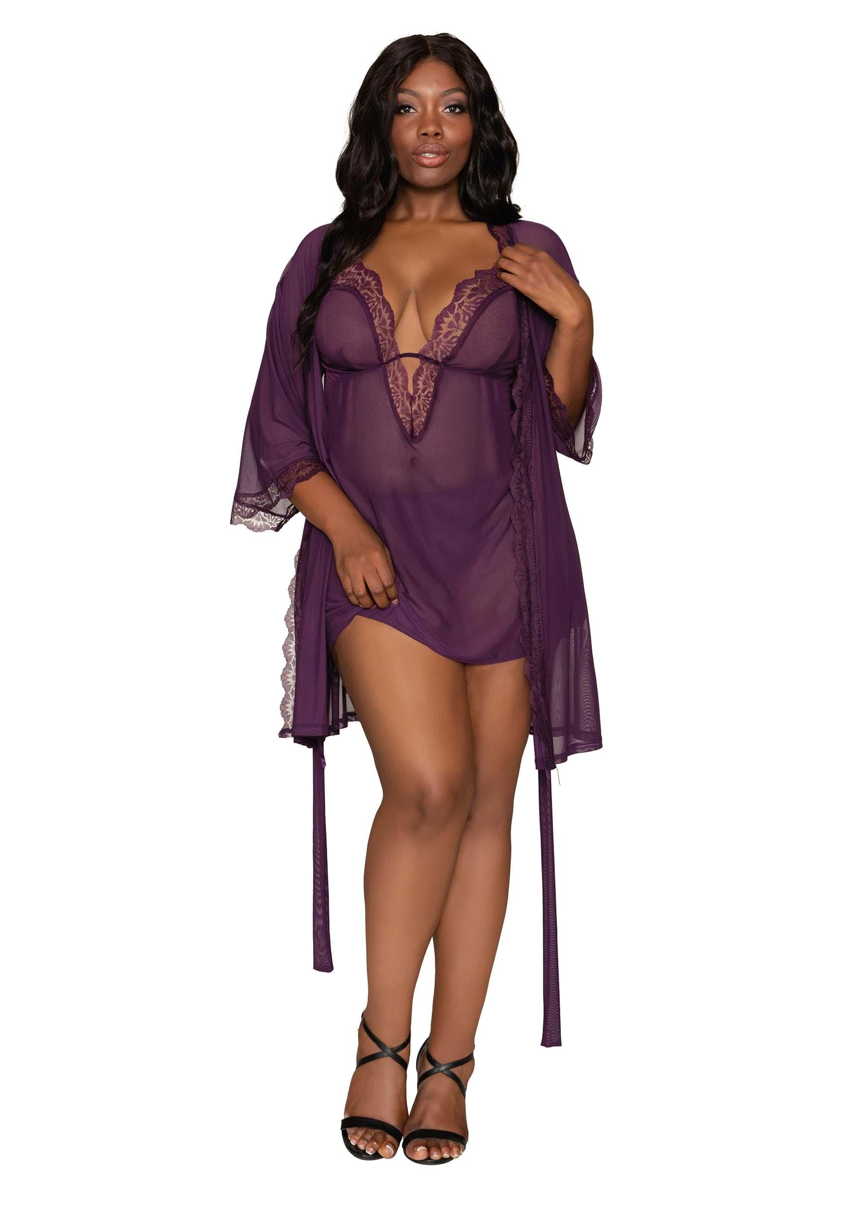Dreamgirl womens Chemise & Robe Set - Image 3